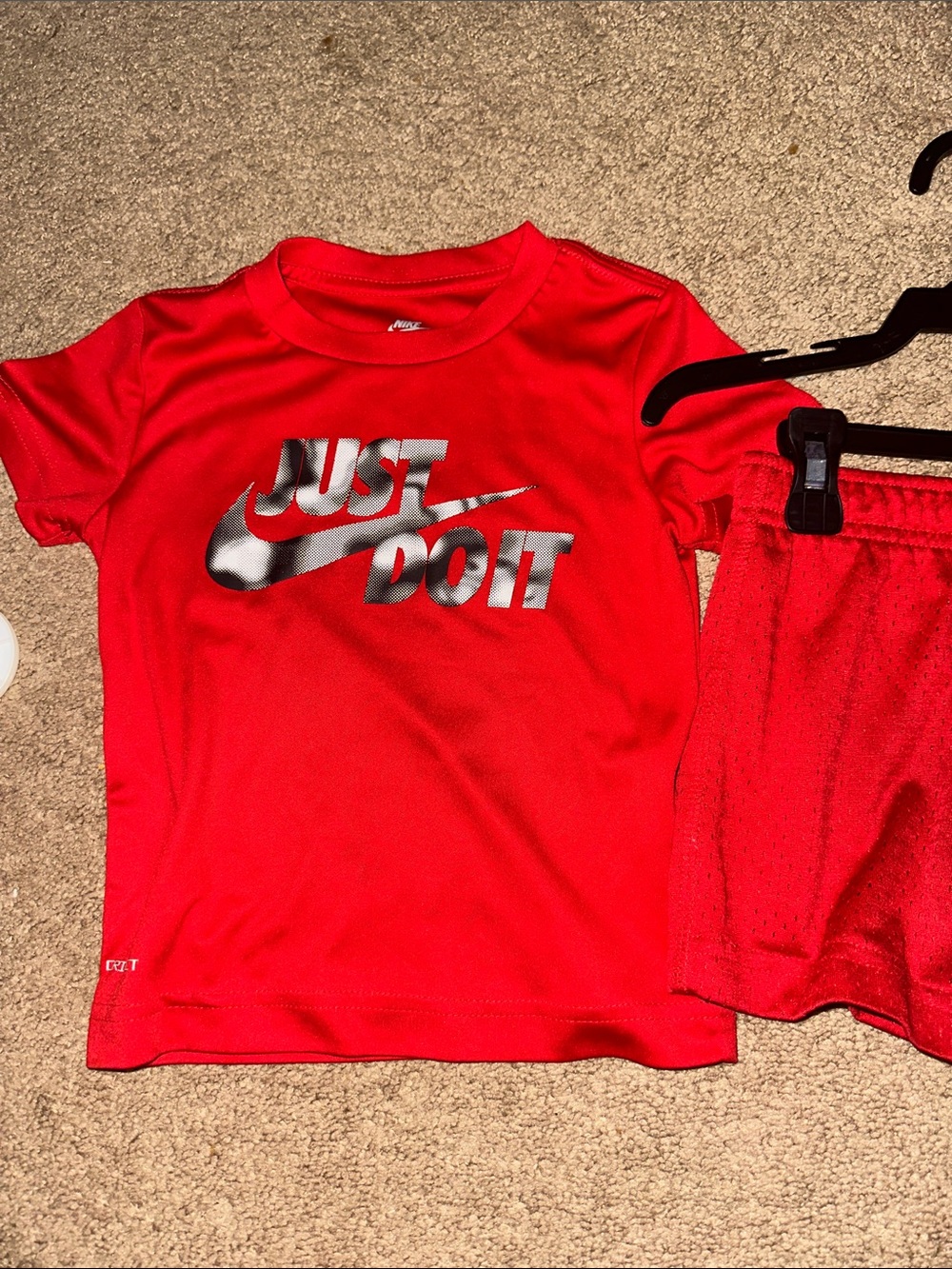 Nike Red Kids 'Just Do It' Tee and Shorts Set